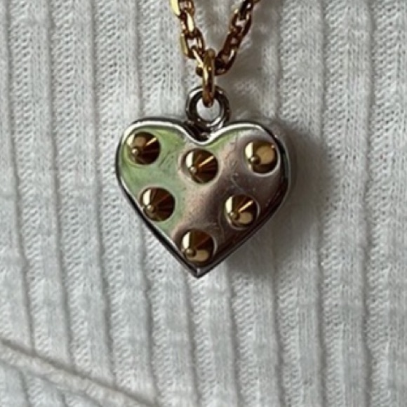 Louis Vuitton two tone spiked heart necklace EUC - Picture 7 of 9